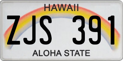 HI license plate ZJS391