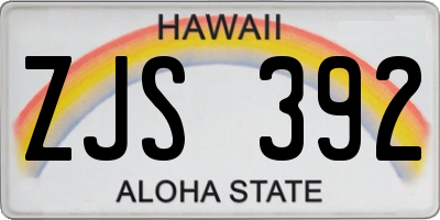 HI license plate ZJS392