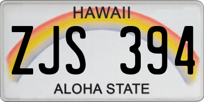 HI license plate ZJS394