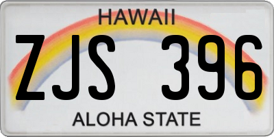 HI license plate ZJS396