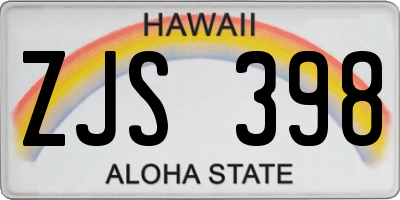 HI license plate ZJS398