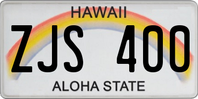 HI license plate ZJS400