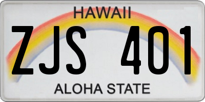 HI license plate ZJS401