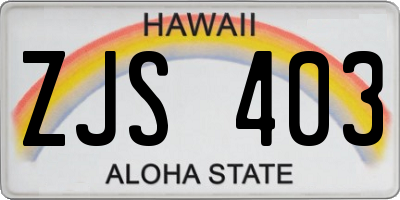 HI license plate ZJS403