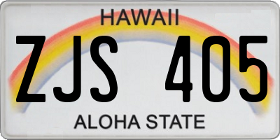 HI license plate ZJS405