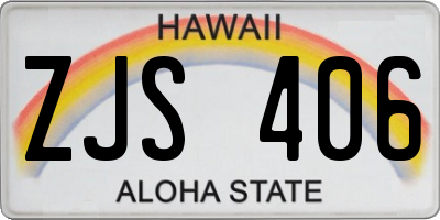 HI license plate ZJS406