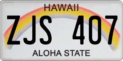 HI license plate ZJS407