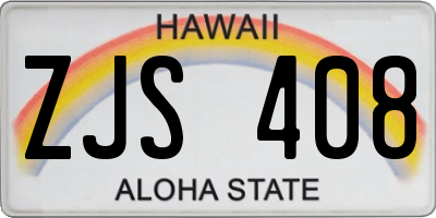 HI license plate ZJS408