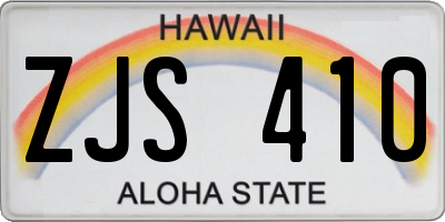HI license plate ZJS410
