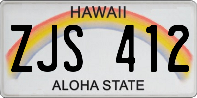 HI license plate ZJS412