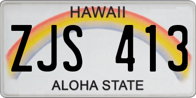 HI license plate ZJS413