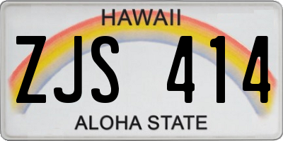 HI license plate ZJS414