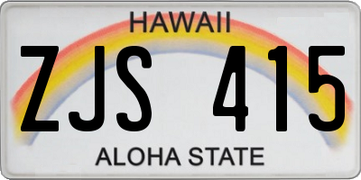 HI license plate ZJS415