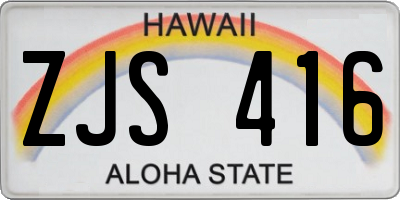 HI license plate ZJS416