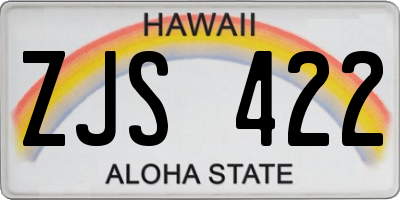 HI license plate ZJS422