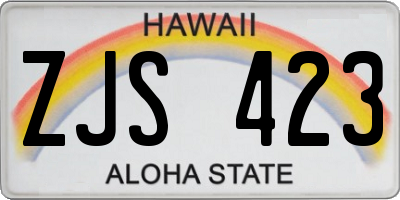 HI license plate ZJS423