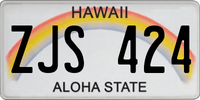 HI license plate ZJS424