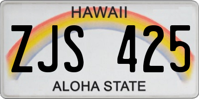 HI license plate ZJS425