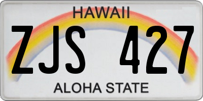 HI license plate ZJS427