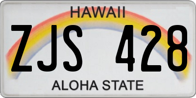 HI license plate ZJS428