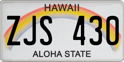HI license plate ZJS430