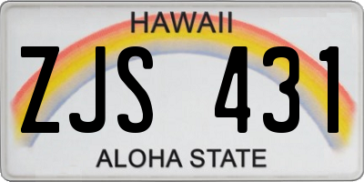 HI license plate ZJS431
