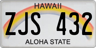 HI license plate ZJS432