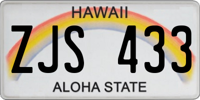 HI license plate ZJS433