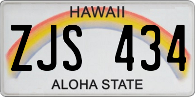 HI license plate ZJS434
