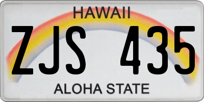 HI license plate ZJS435