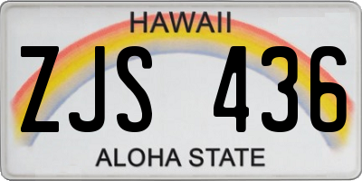 HI license plate ZJS436