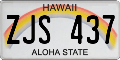 HI license plate ZJS437