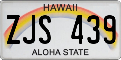 HI license plate ZJS439