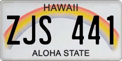 HI license plate ZJS441
