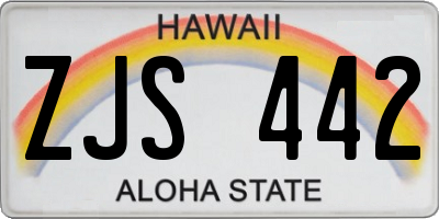 HI license plate ZJS442