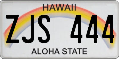 HI license plate ZJS444