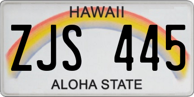 HI license plate ZJS445