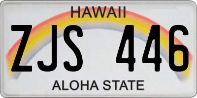 HI license plate ZJS446