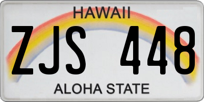 HI license plate ZJS448