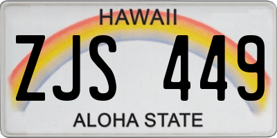 HI license plate ZJS449