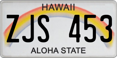HI license plate ZJS453