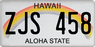 HI license plate ZJS458