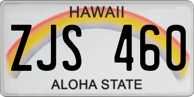 HI license plate ZJS460
