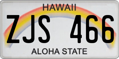 HI license plate ZJS466