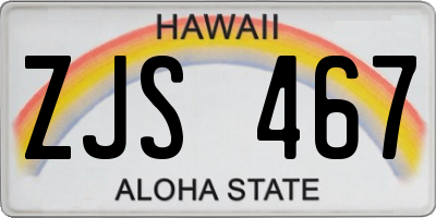 HI license plate ZJS467
