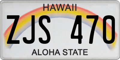 HI license plate ZJS470