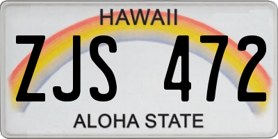 HI license plate ZJS472