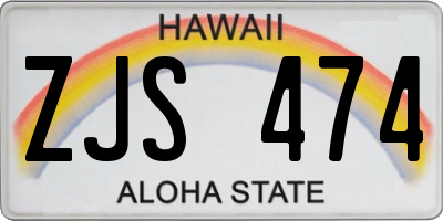 HI license plate ZJS474