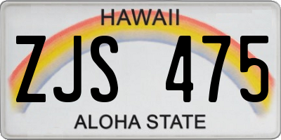 HI license plate ZJS475