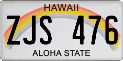 HI license plate ZJS476